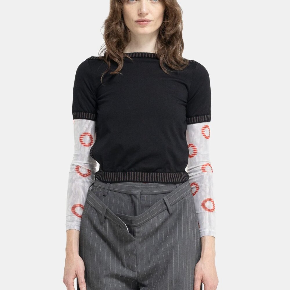Eckhaus Latta Cutout Edge Top - Coal